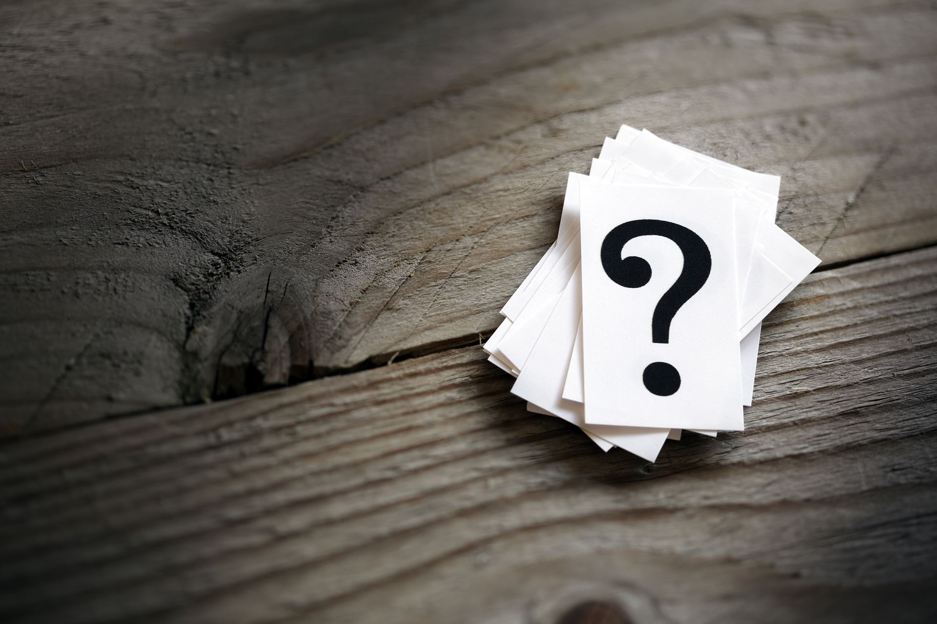 question mark on paper
