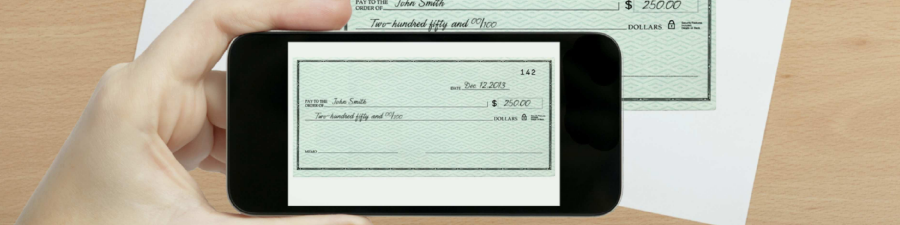 Check being submitted via Mobile Deposit Capture